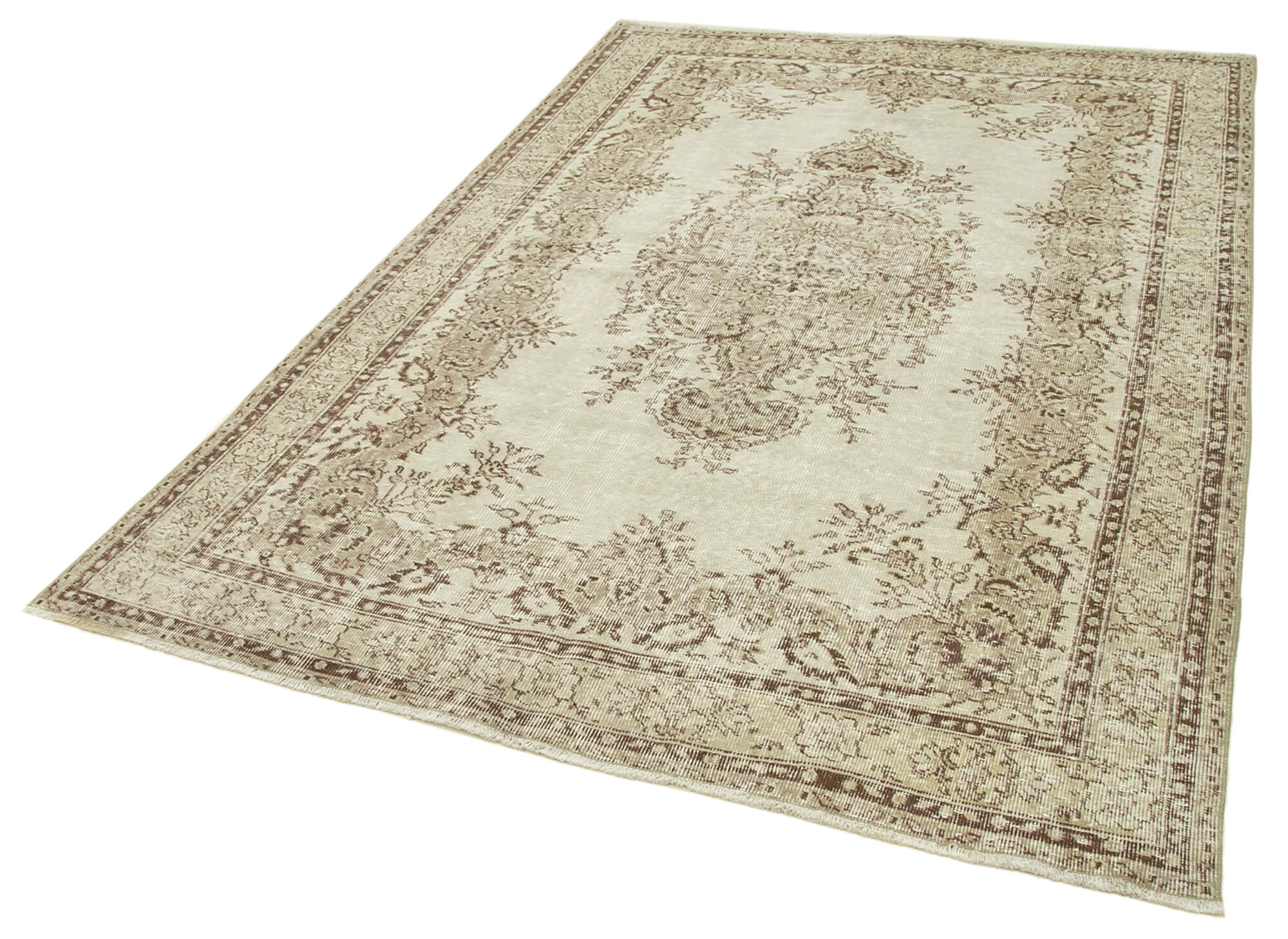 Handmade Wool Area Rug | Traditional Hand Knotted Rug – Durable Cotton Weave, Beige
