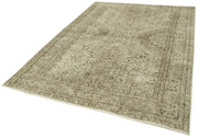 Handmade Wool Area Rug – Vintage Cotton & Turkish Wool, 6'4''x8'11'' Beige Carpet