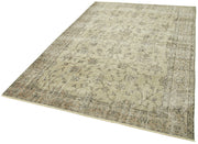 Handmade Wool Area Rug – Vintage Cotton Rug 6'0'' x 8'11'' Beige Neutral Color