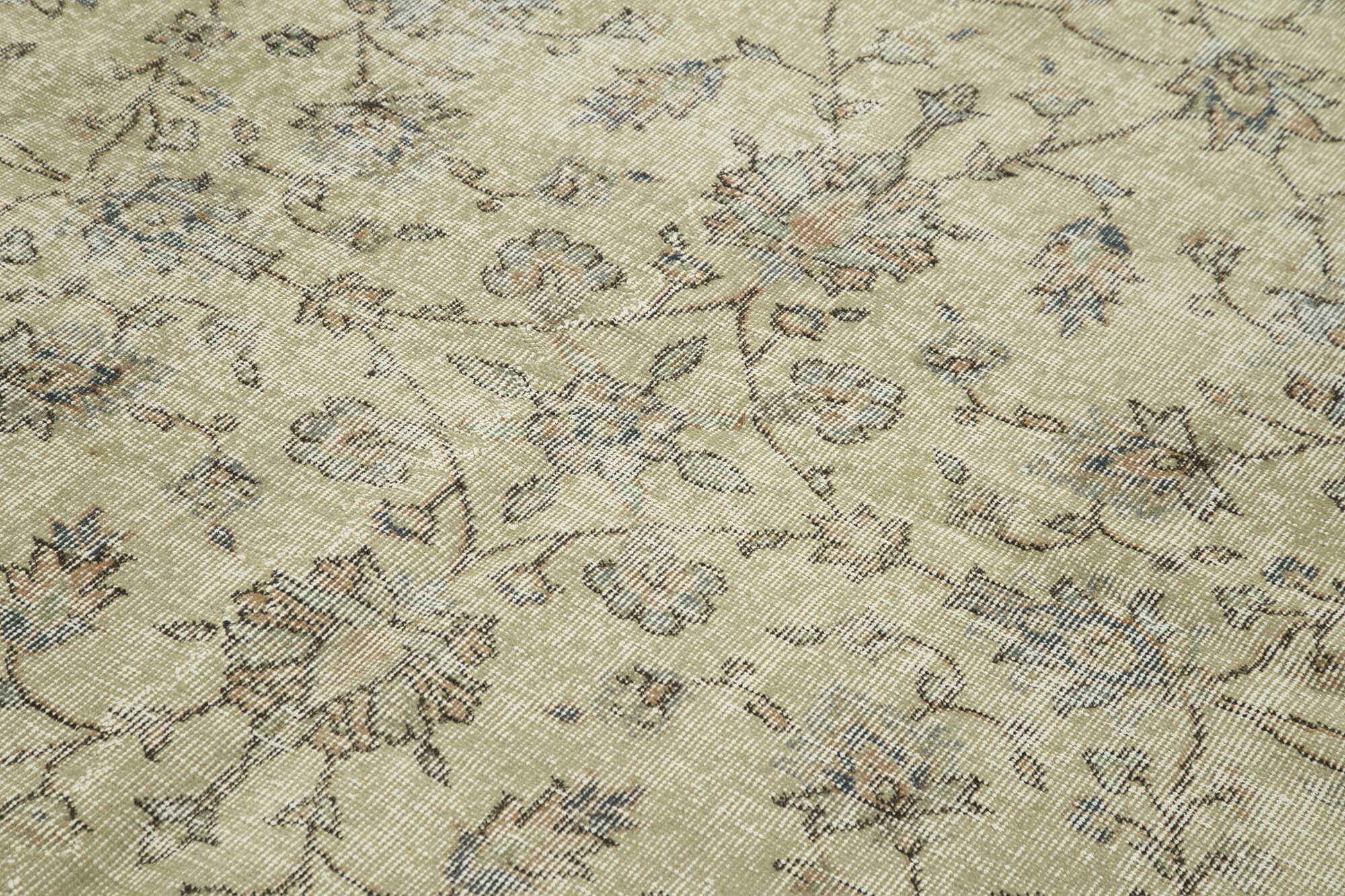Handmade Wool Area Rug – Vintage Cotton Rug 6'0'' x 8'11'' Beige Neutral Color