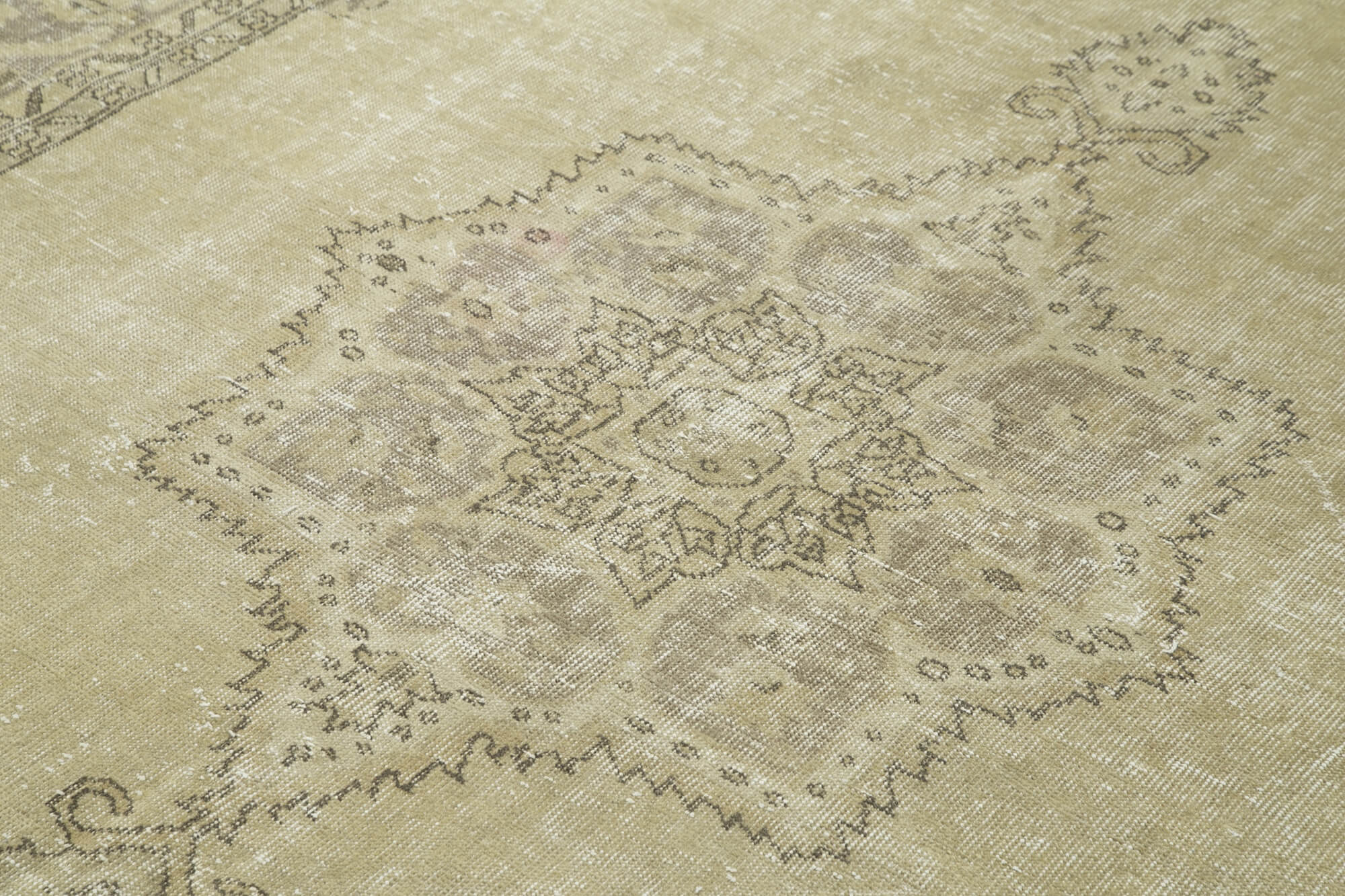 Handmade Wool Area Rug – Vintage Cotton Rug 6'4'' x 9'1'' Beige Classic