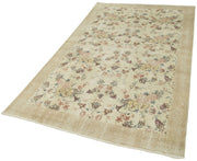 Handmade Wool Area Rug – Vintage Cotton Rug, Beige Eskime Style Carpet 4'7''x8'