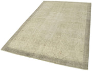 Handmade Wool Area Rug – Vintage Cotton Rug 5'3''x8'3'' | Beige Neutral Color