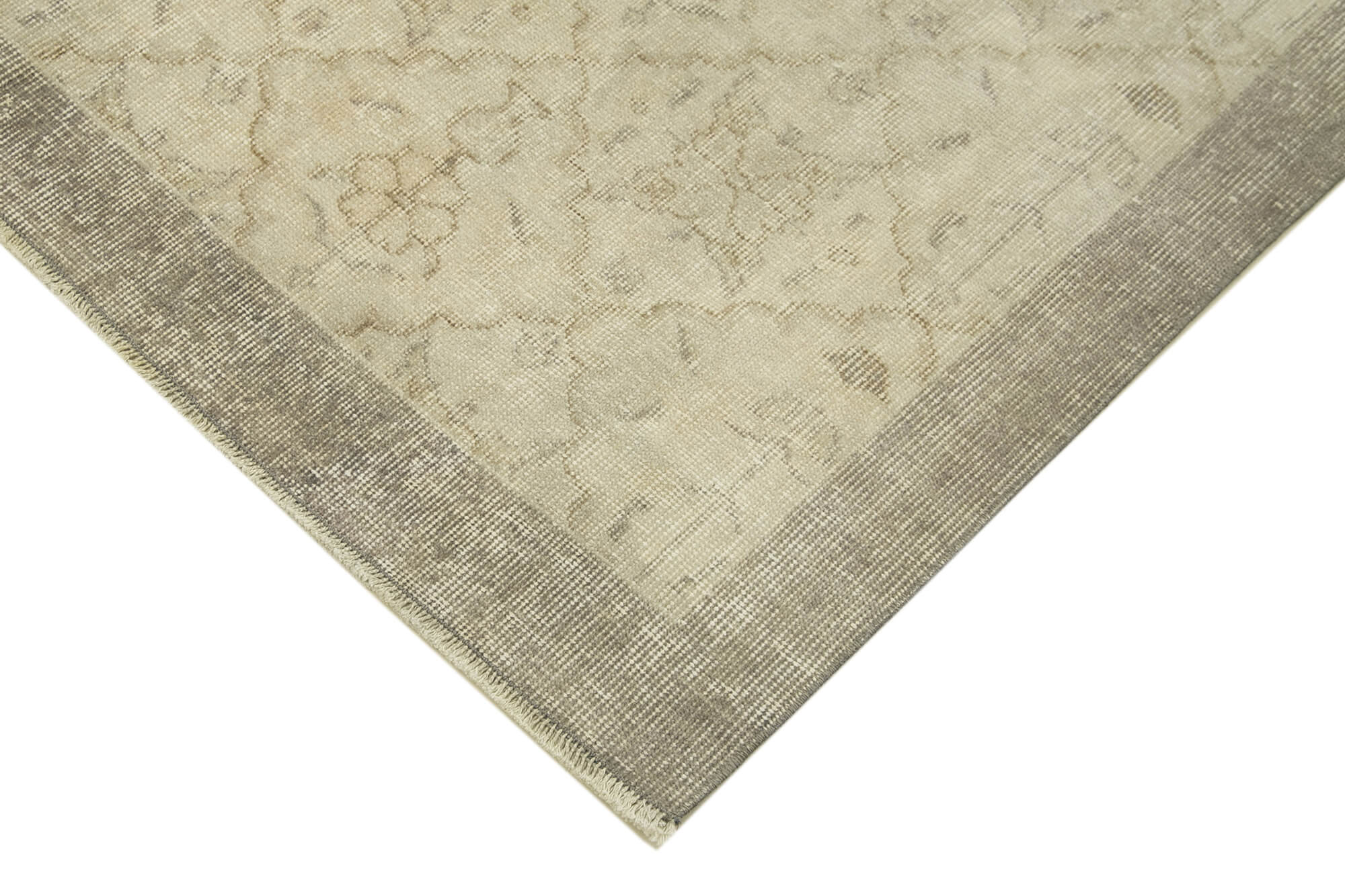 Handmade Wool Area Rug – Vintage Cotton Rug 5'3''x8'3'' | Beige Neutral Color