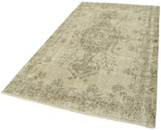 Handmade Wool Area Rug – Vintage Cotton Rug, Beige 5'1''x9'6'' Durable Floor Carpet