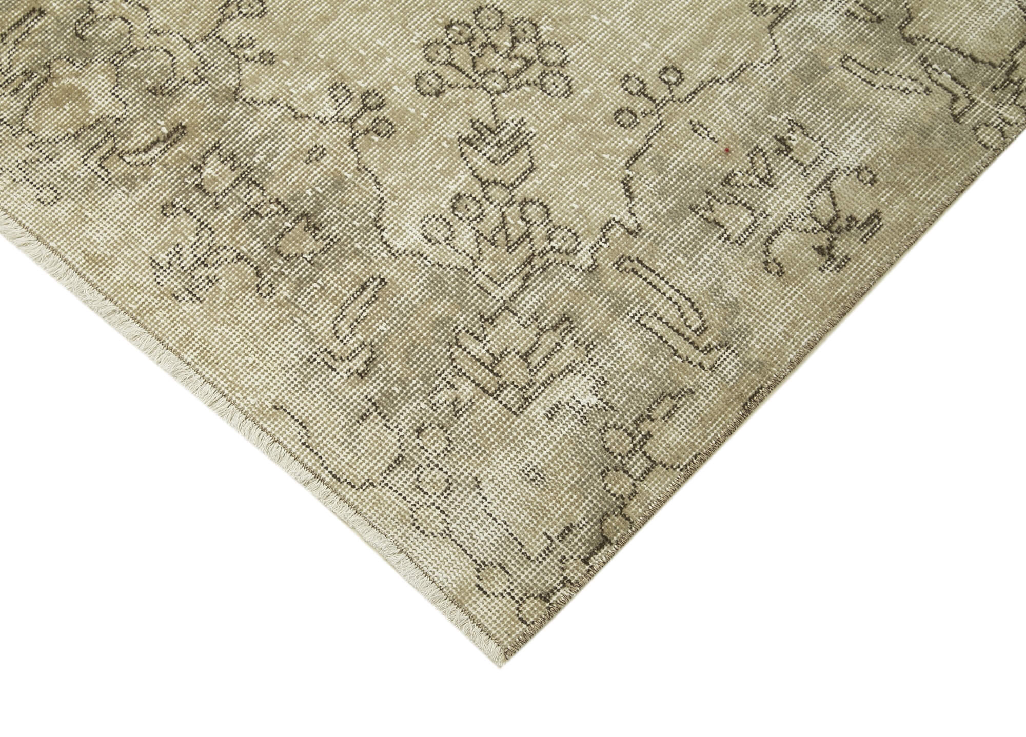 Handmade Wool Area Rug – Vintage Cotton Rug, Beige 5'1''x9'6'' Durable Floor Carpet