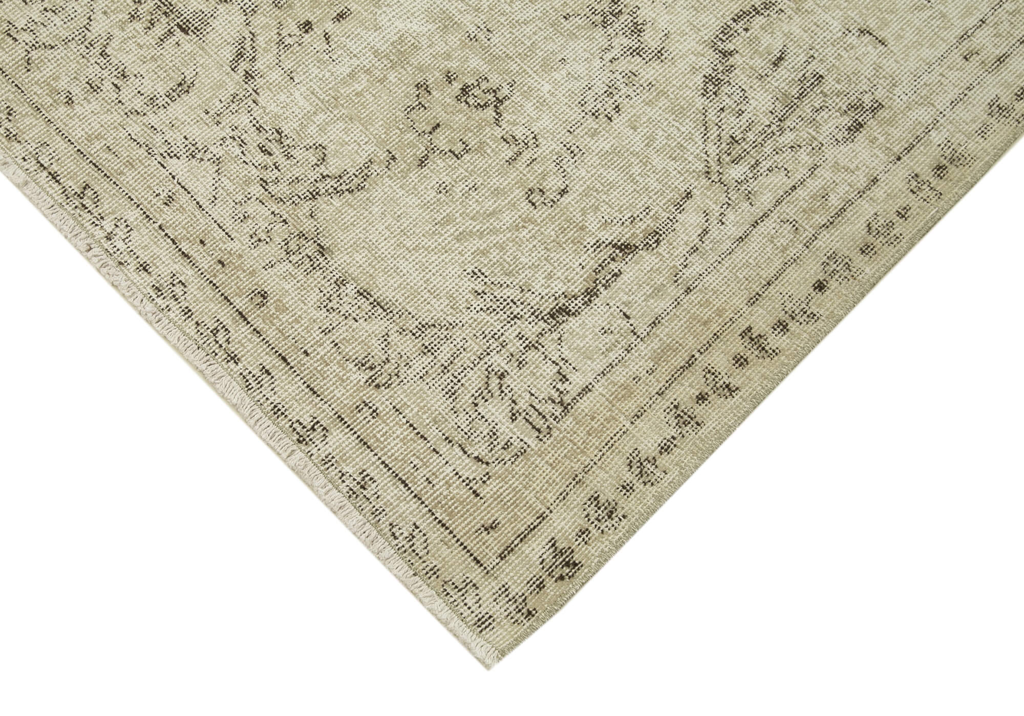 Handmade Vintage Area Rug – Beige Wool Rug 5x9 | Soft Cotton Blend Carpet