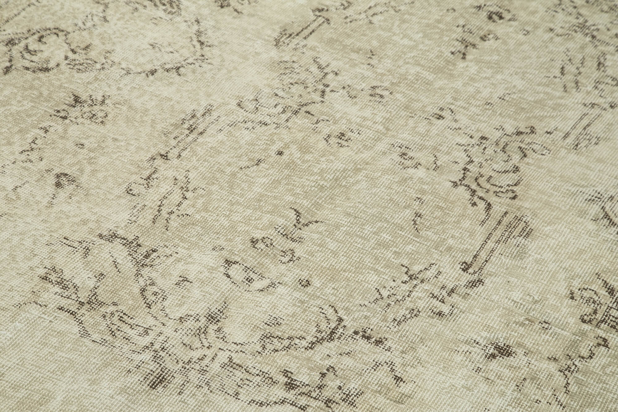 Handmade Vintage Area Rug – Beige Wool Rug 5x9 | Soft Cotton Blend Carpet
