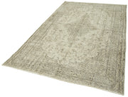 Handmade Wool Area Rug – Vintage Cotton Rug Beige Area Carpet 5'6''x9'0''