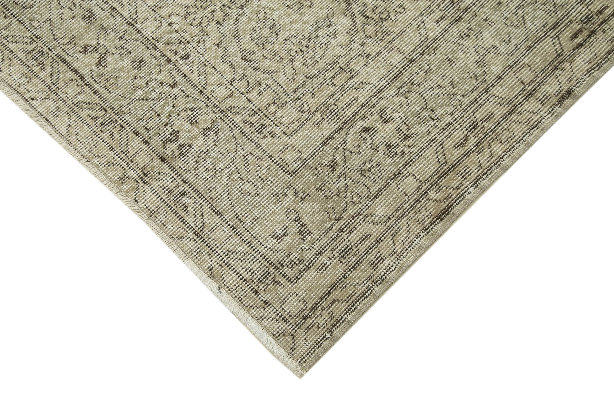 Handmade Wool Area Rug – Vintage Cotton Rug Beige Area Carpet 5'6''x9'0''