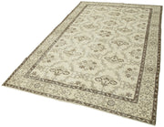 Handmade Wool Area Rug – Vintage Cotton Rug Beige Carpet 5'4''x9'1'' | Durable Turkish Wool