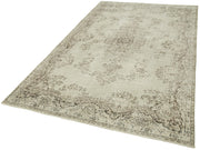 Handmade Vintage Area Rug – Neutral Beige Cotton Wool Carpet 5'7''x9'0''