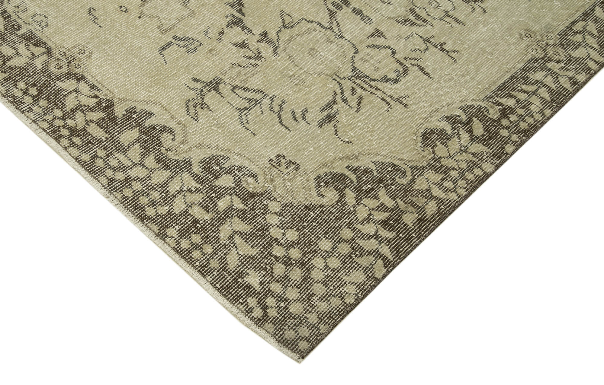 Handmade Wool Area Rug – Vintage Cotton Rug Beige 6'3'' x 9'7'' Classic Woven Design