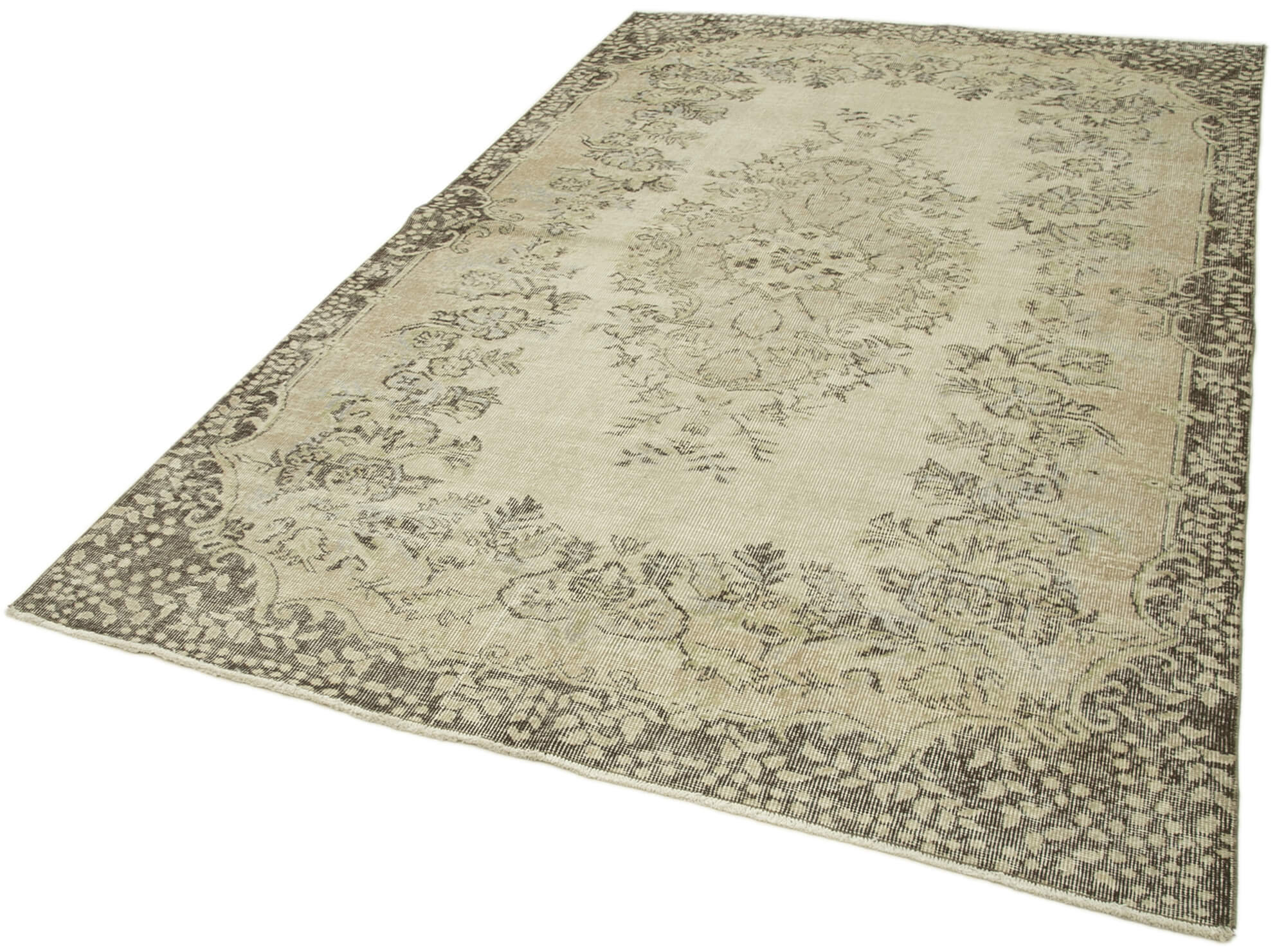 Handmade Wool Area Rug | Durable Cotton Weave, Vintage Turkish Wool Rug 5'10''x9'1''