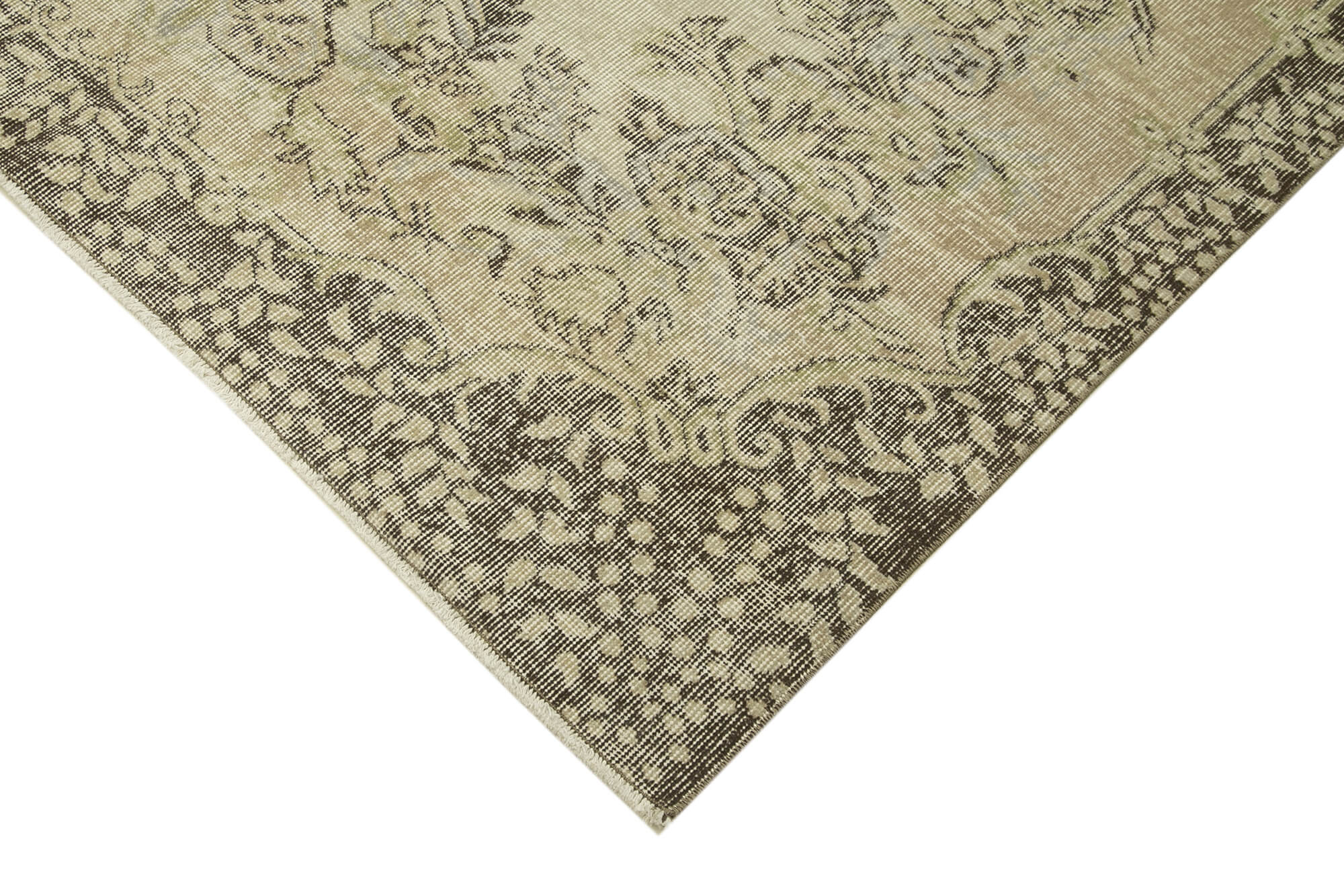 Handmade Wool Area Rug | Durable Cotton Weave, Vintage Turkish Wool Rug 5'10''x9'1''