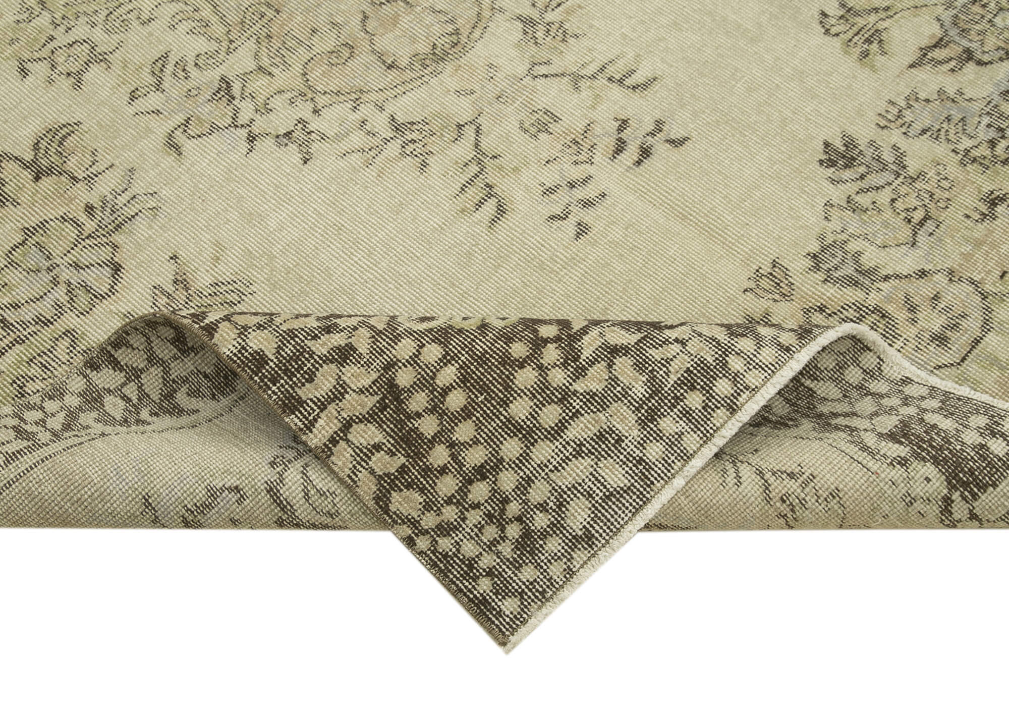 Handmade Wool Area Rug | Durable Cotton Weave, Vintage Turkish Wool Rug 5'10''x9'1''