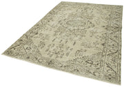 Vintage Cotton Wool Rug – Handmade Area Rug 6'4'' x 9'5'' | Classic Beige Carpet