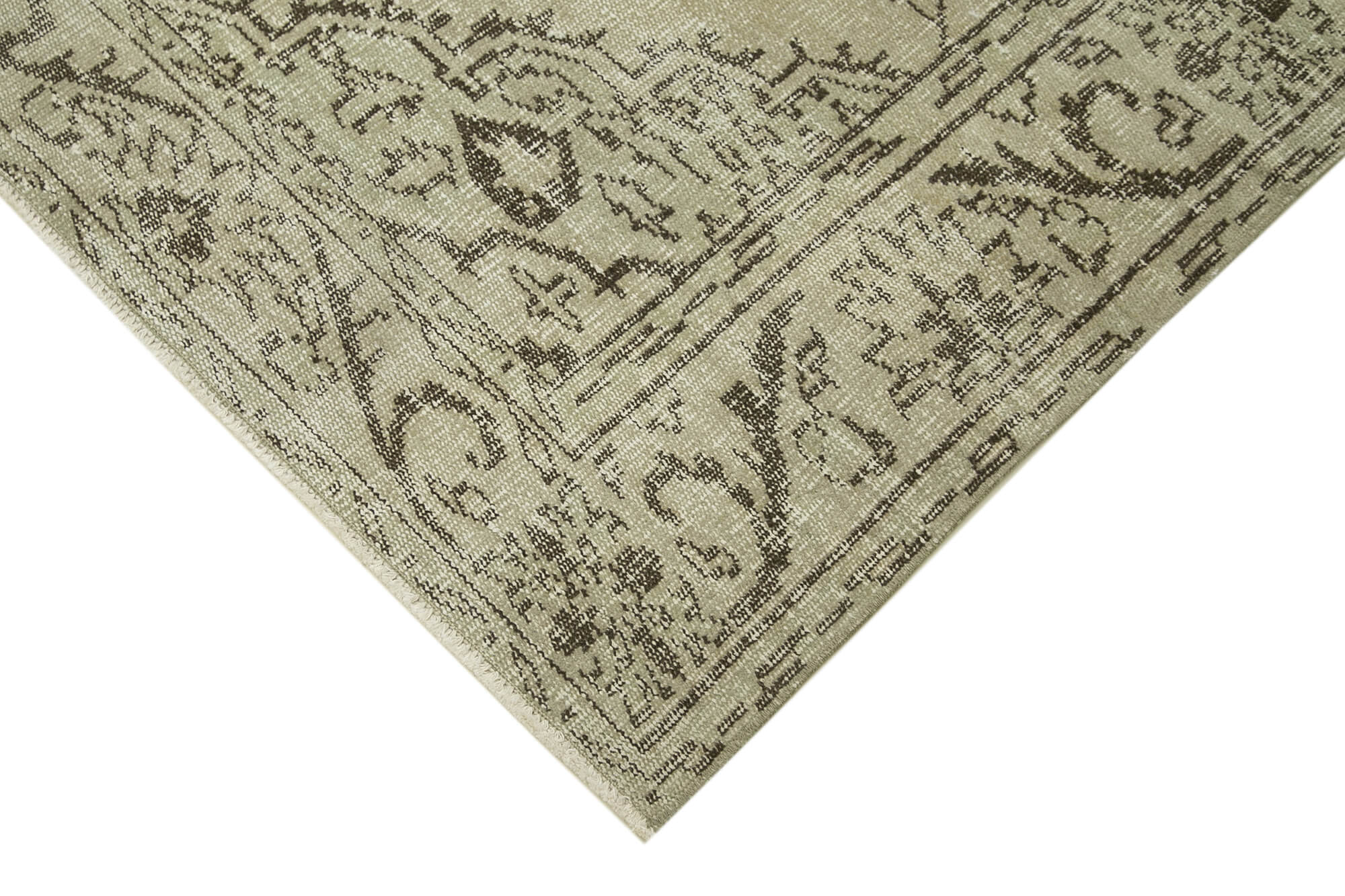Vintage Cotton Wool Rug – Handmade Area Rug 6'4'' x 9'5'' | Classic Beige Carpet
