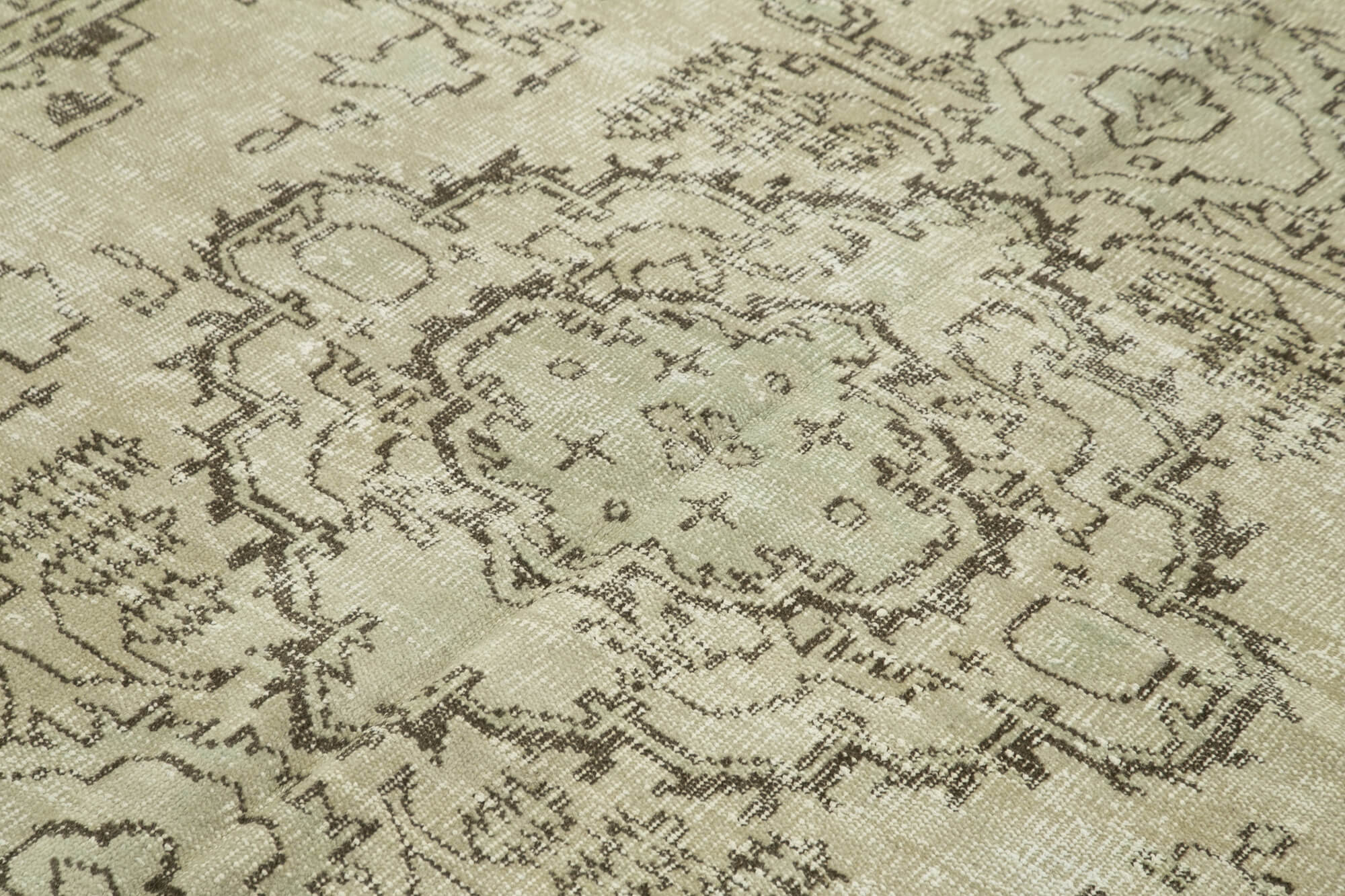 Vintage Cotton Wool Rug – Handmade Area Rug 6'4'' x 9'5'' | Classic Beige Carpet