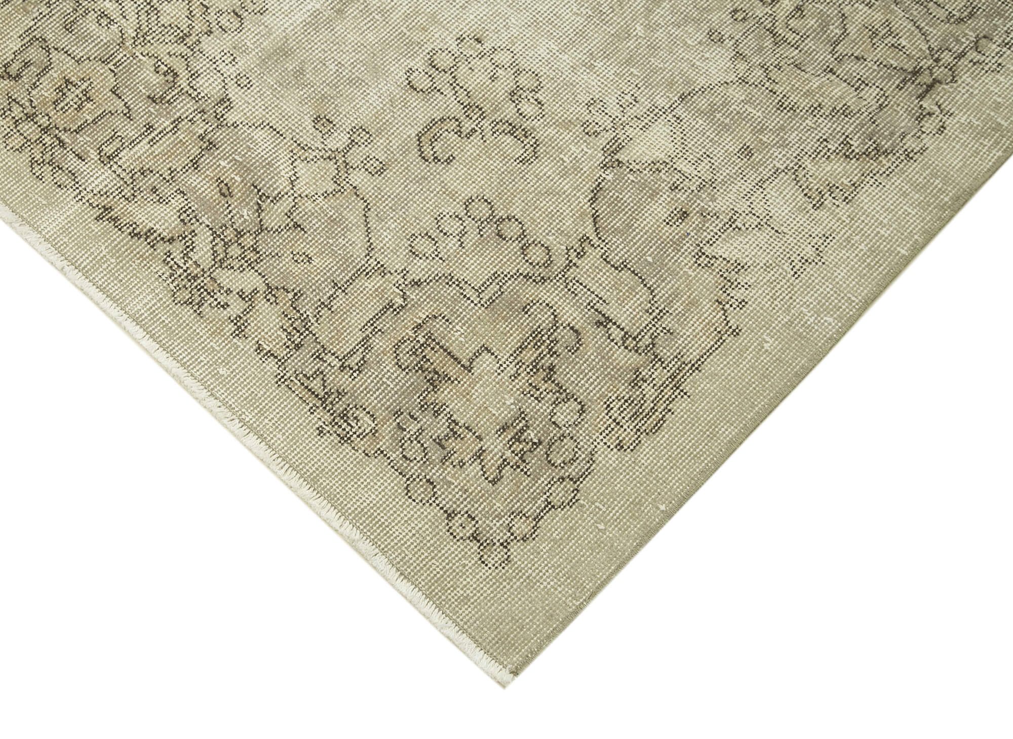 Handmade Vintage Area Rug – Neutral Beige Wool & Cotton 6'3'' x 9'11'' Classic Turkish Carpet