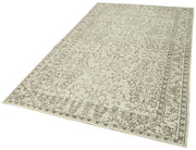 Handmade Wool Area Rug – Vintage Cotton Rug 5'2''x8'6'' Beige Classic Carpet