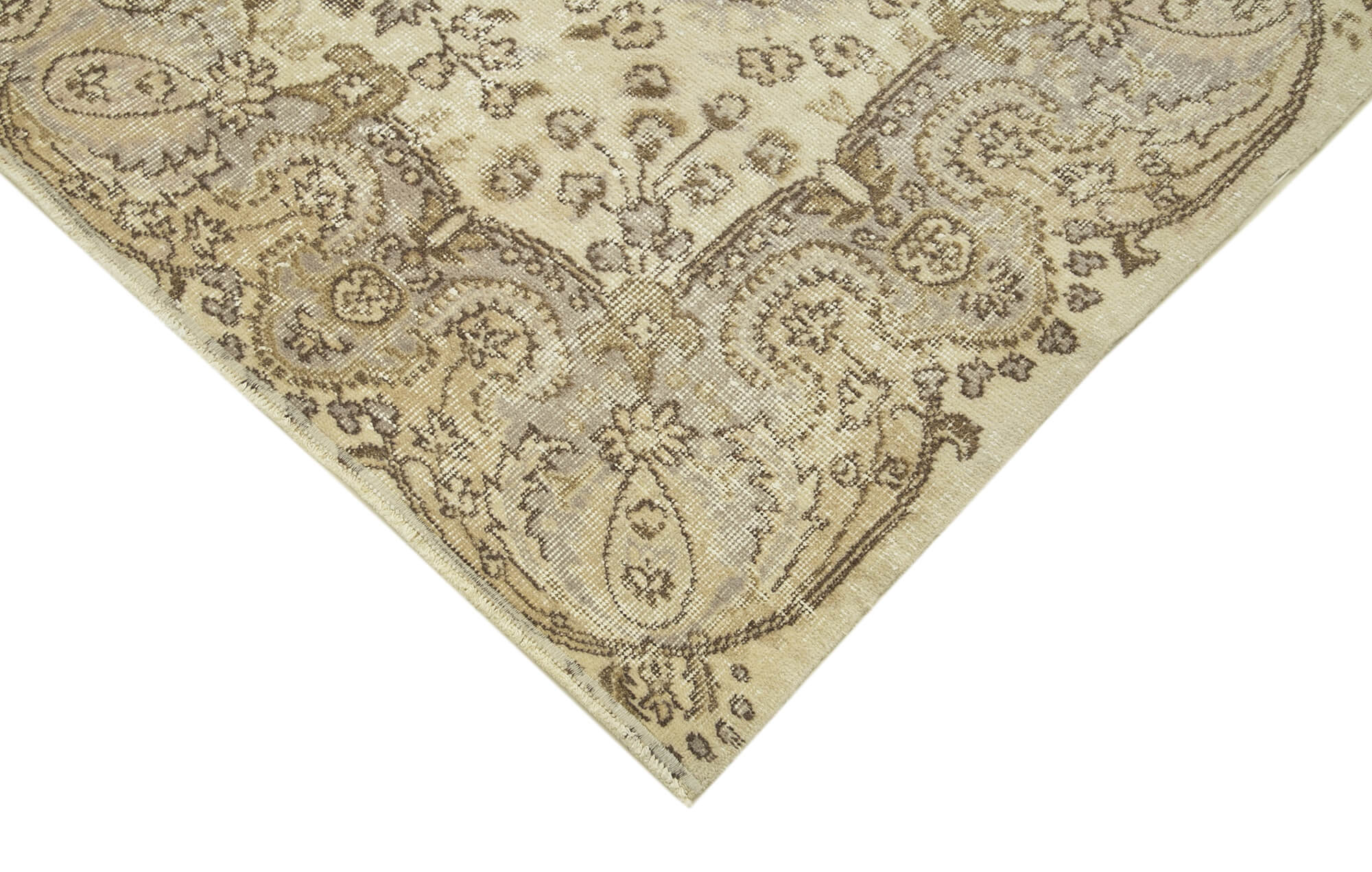 Handmade Vintage Area Rug – Turkish Hand Knotted Cotton Wool Carpet 5'6" x 8'10"