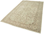 Handmade Wool Area Rug – Vintage Cotton Rug Beige Area Carpet 5'7''x9'2''