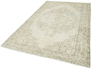 Vintage Wool Area Rug – Handmade Cotton Rug | Beige Vintage Carpet 5'4''x8'10''