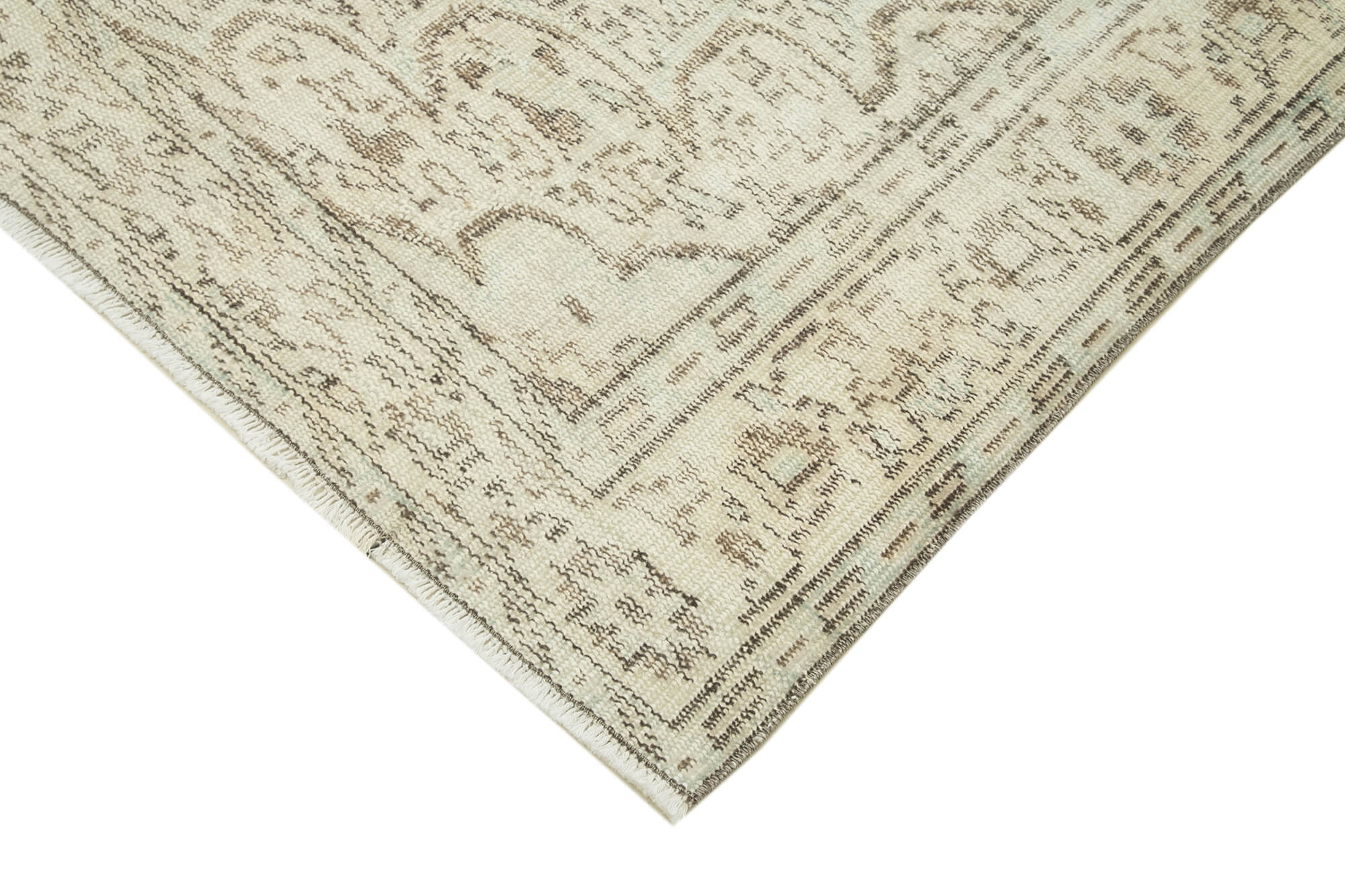Vintage Wool Area Rug – Handmade Cotton Rug | Beige Vintage Carpet 5'4''x8'10''