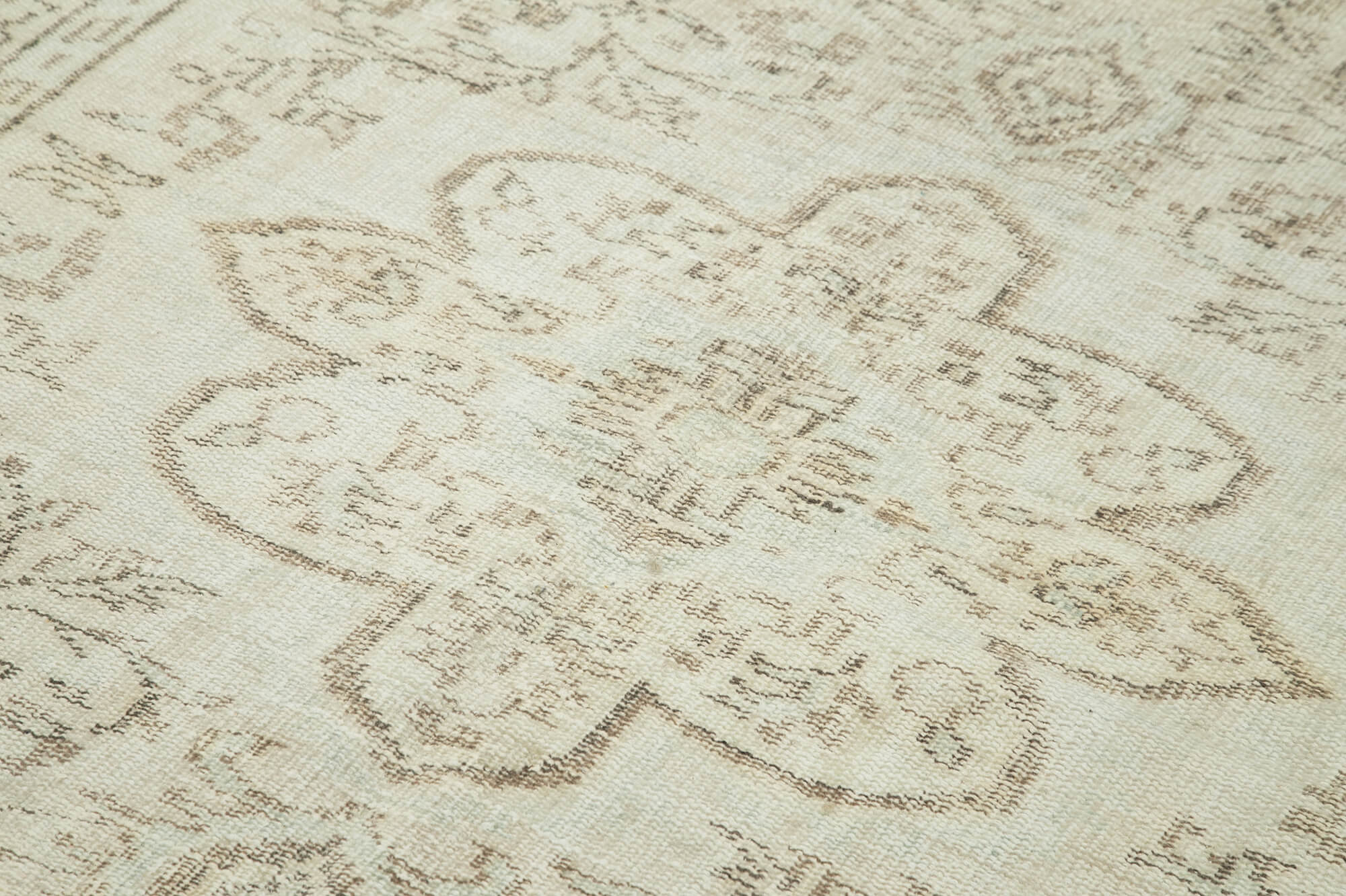 Vintage Wool Area Rug – Handmade Cotton Rug | Beige Vintage Carpet 5'4''x8'10''