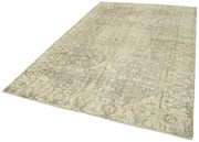 Vintage Handmade Area Rug – Hand Woven Rug Cotton Wool Carpet Beige 6'4''x9'9''