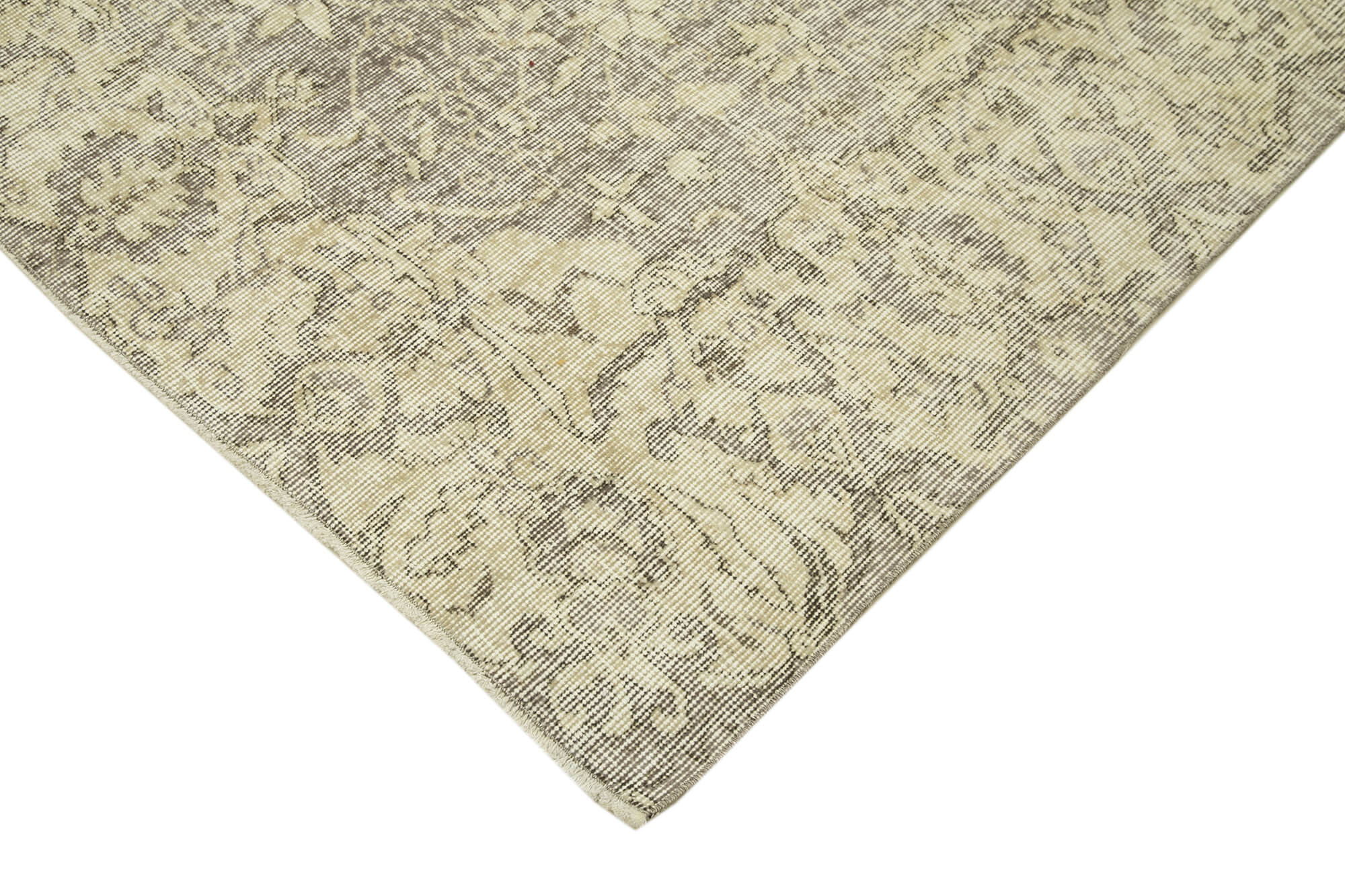 Vintage Handmade Area Rug – Hand Woven Rug Cotton Wool Carpet Beige 6'4''x9'9''