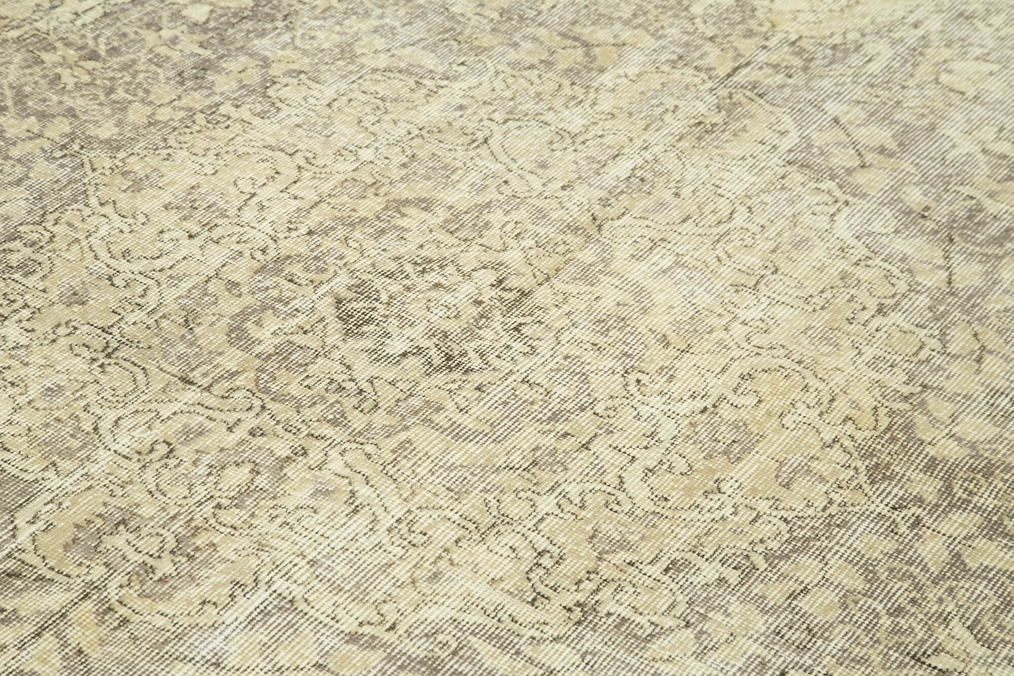 Vintage Handmade Area Rug – Hand Woven Rug Cotton Wool Carpet Beige 6'4''x9'9''