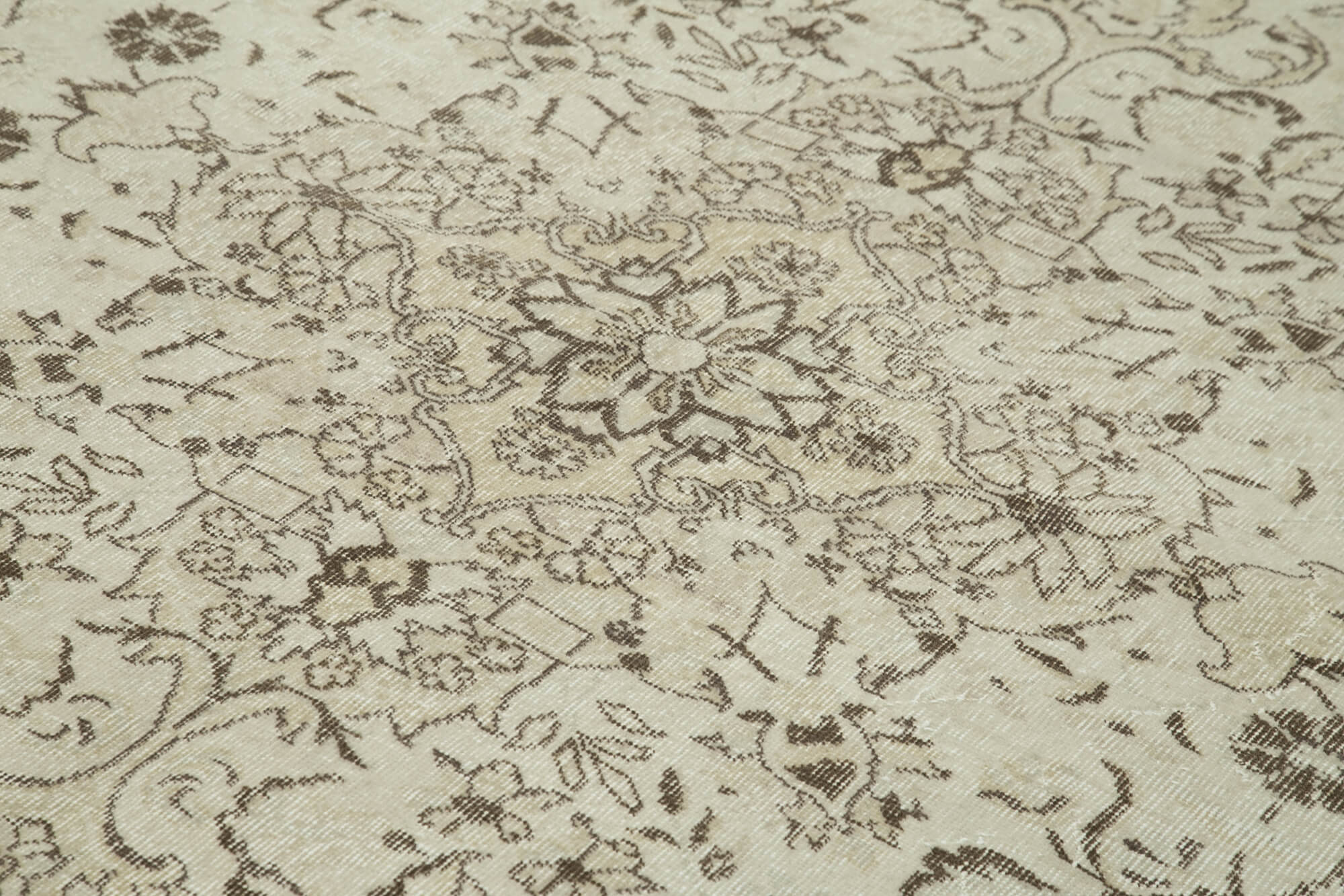 Handmade Vintage Area Rug – Neutral Beige Wool & Cotton 6'9'' x 10'1'' Durable Carpet