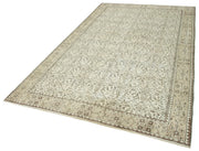 Handmade Wool Area Rug – Vintage Cotton Rug | Beige Wool Carpet 5'7''x9'4''