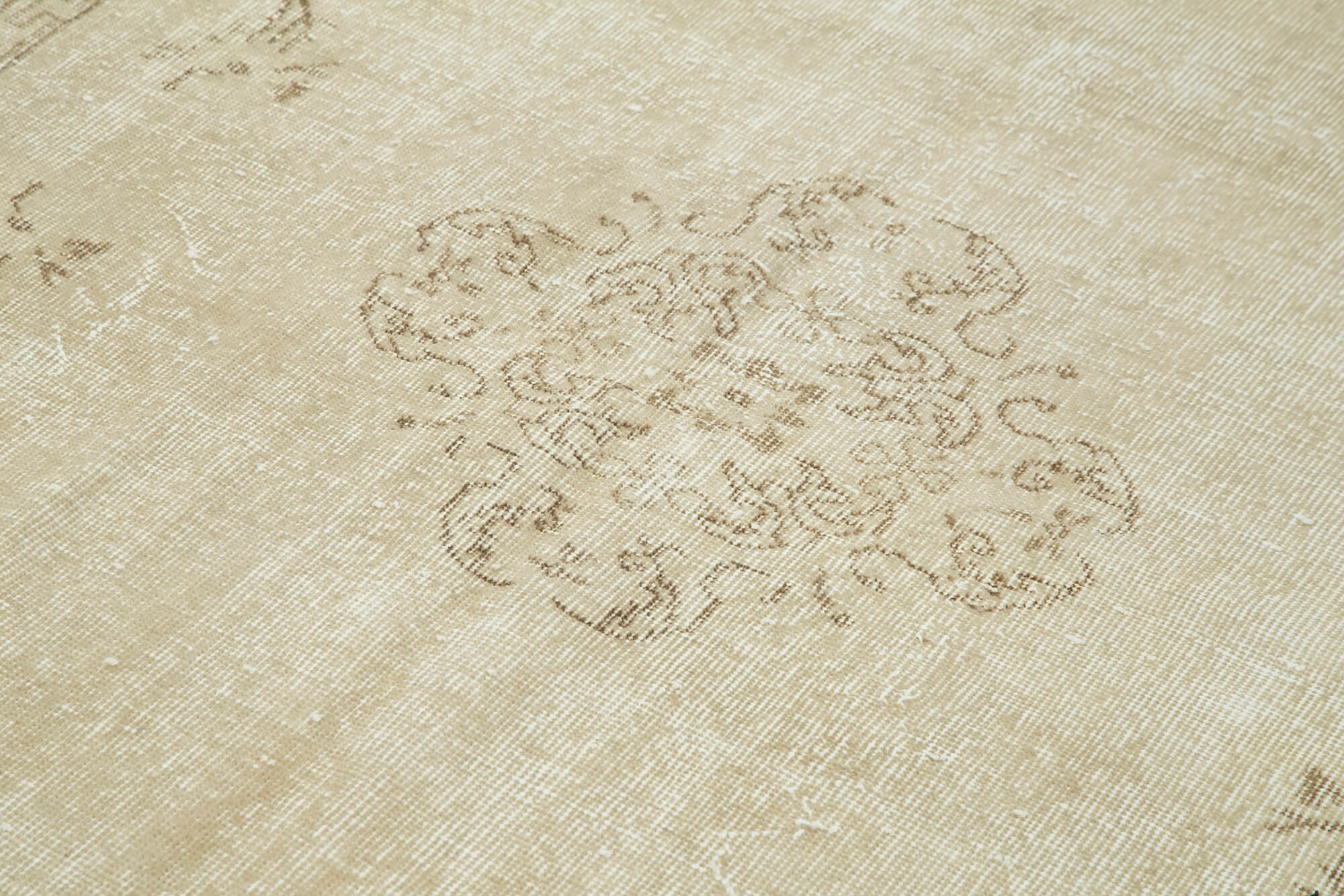 Handmade Wool Area Rug – Vintage Cotton Rug | Neutral Beige Turkish Wool Carpet