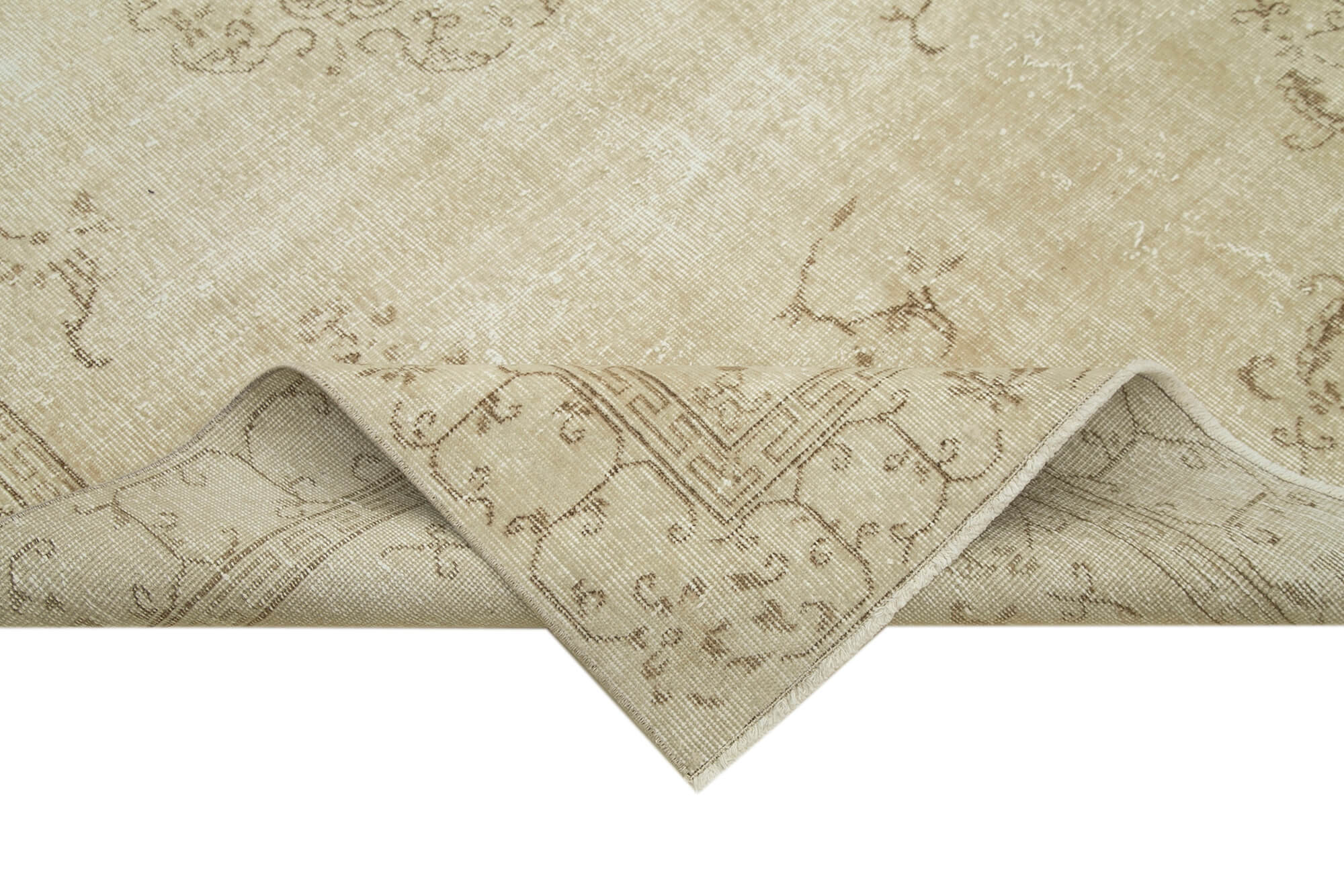 Handmade Wool Area Rug – Vintage Cotton Rug | Neutral Beige Turkish Wool Carpet
