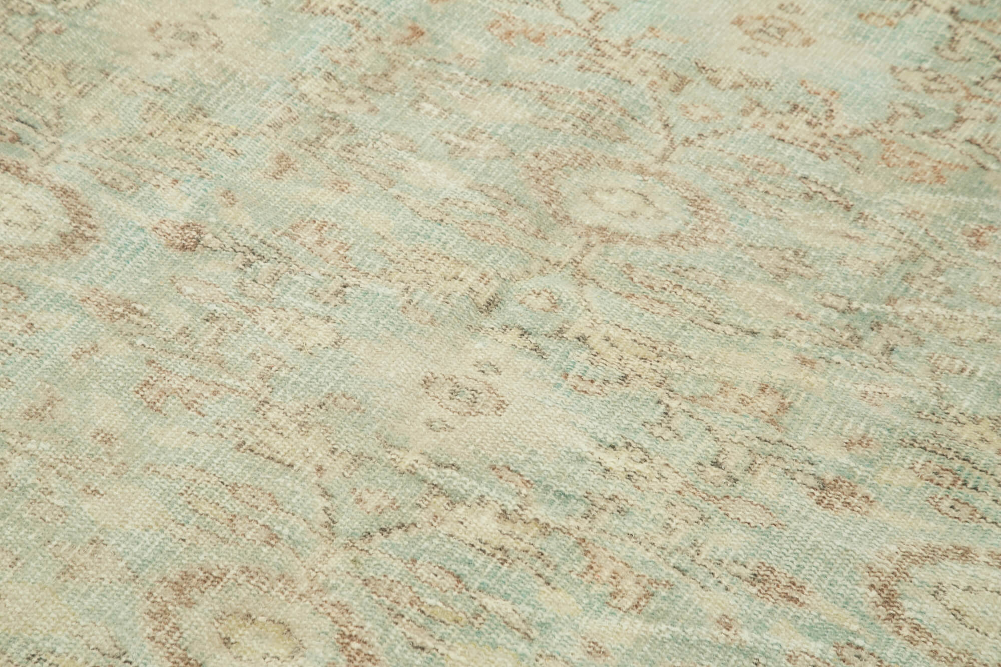 Handmade Wool Area Rug – Vintage Cotton Rug | Beige Wool Carpet 4'3''x7'10''