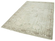 Handmade Wool Area Rug – Vintage Cotton Rug 5'6'' x 8'5'' | Durable Beige Carpet