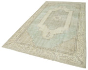 Handmade Wool Area Rug – Vintage Cotton Rug | Beige Area Carpet 5'7''x10'1''
