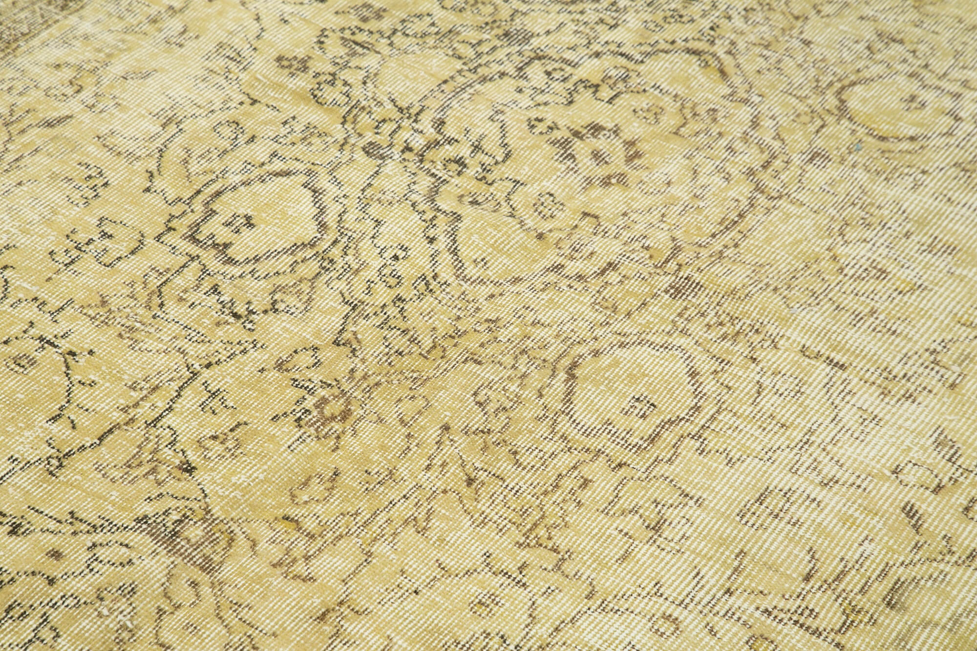 Handmade Wool Area Rug – Vintage Cotton Rug 5'1''x8'8'' | Durable Beige Wool Blend
