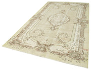 Handmade Wool Area Rug - Vintage Cotton Rug 5'10''x10'4'' Beige Turkish Carpet