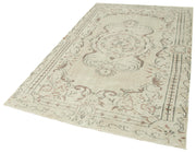 Handmade Wool Area Rug – Vintage Cotton Rug Beige 5'1''x8'4'' Durable Soft Carpet