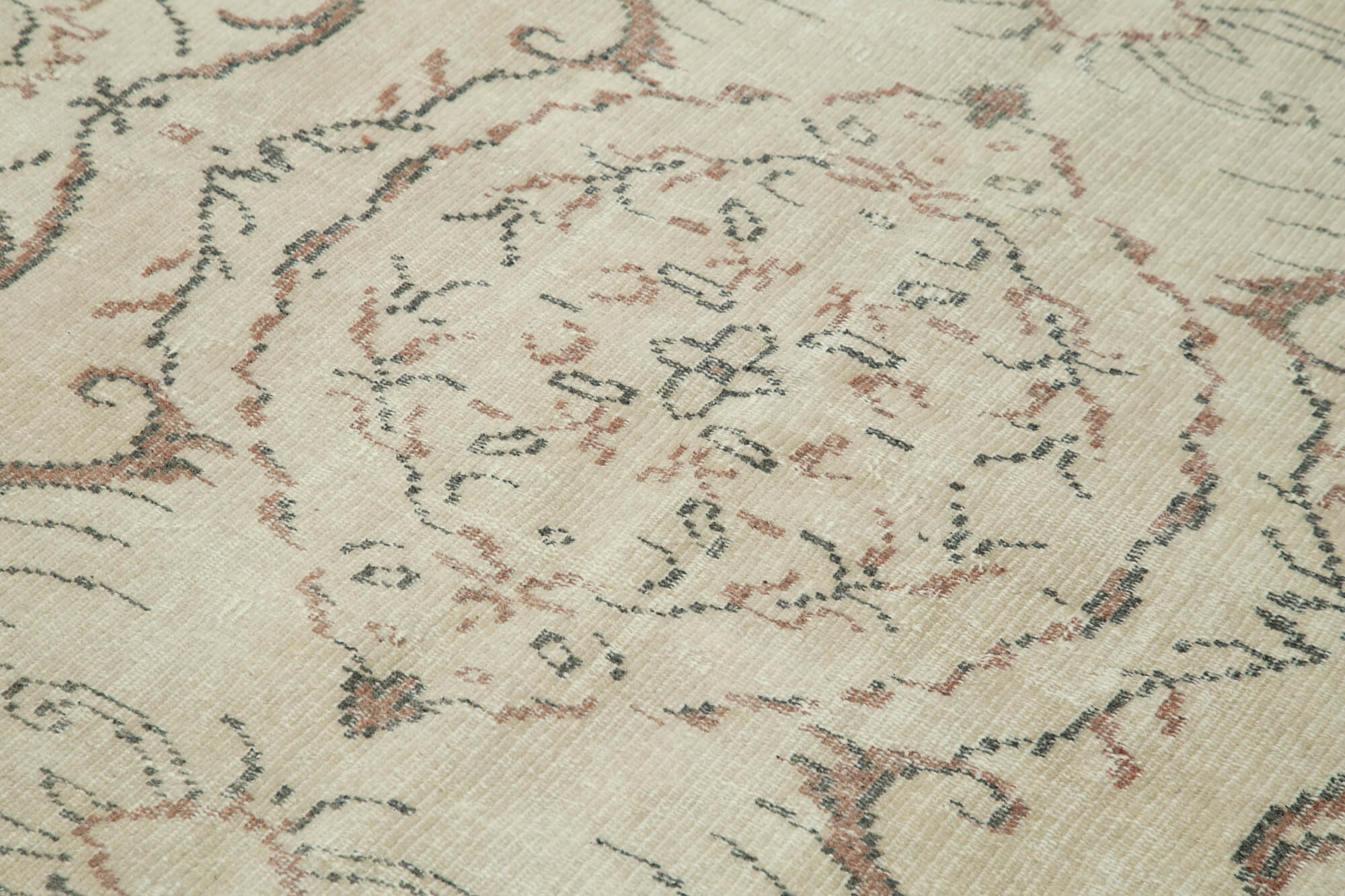 Handmade Wool Area Rug – Vintage Cotton Rug Beige 5'1''x8'4'' Durable Soft Carpet
