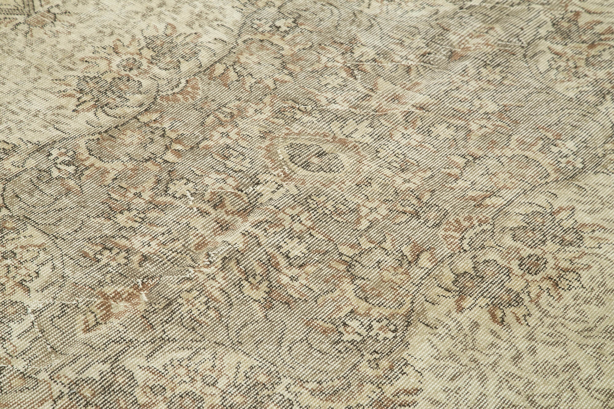 Handmade Wool Area Rug – Vintage Cotton Rug Beige Area Carpet 6'6''x9'6''