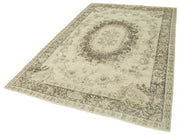 Handmade Wool Area Rug | Traditional Hand Knotted Vintage Cotton Rug – Beige