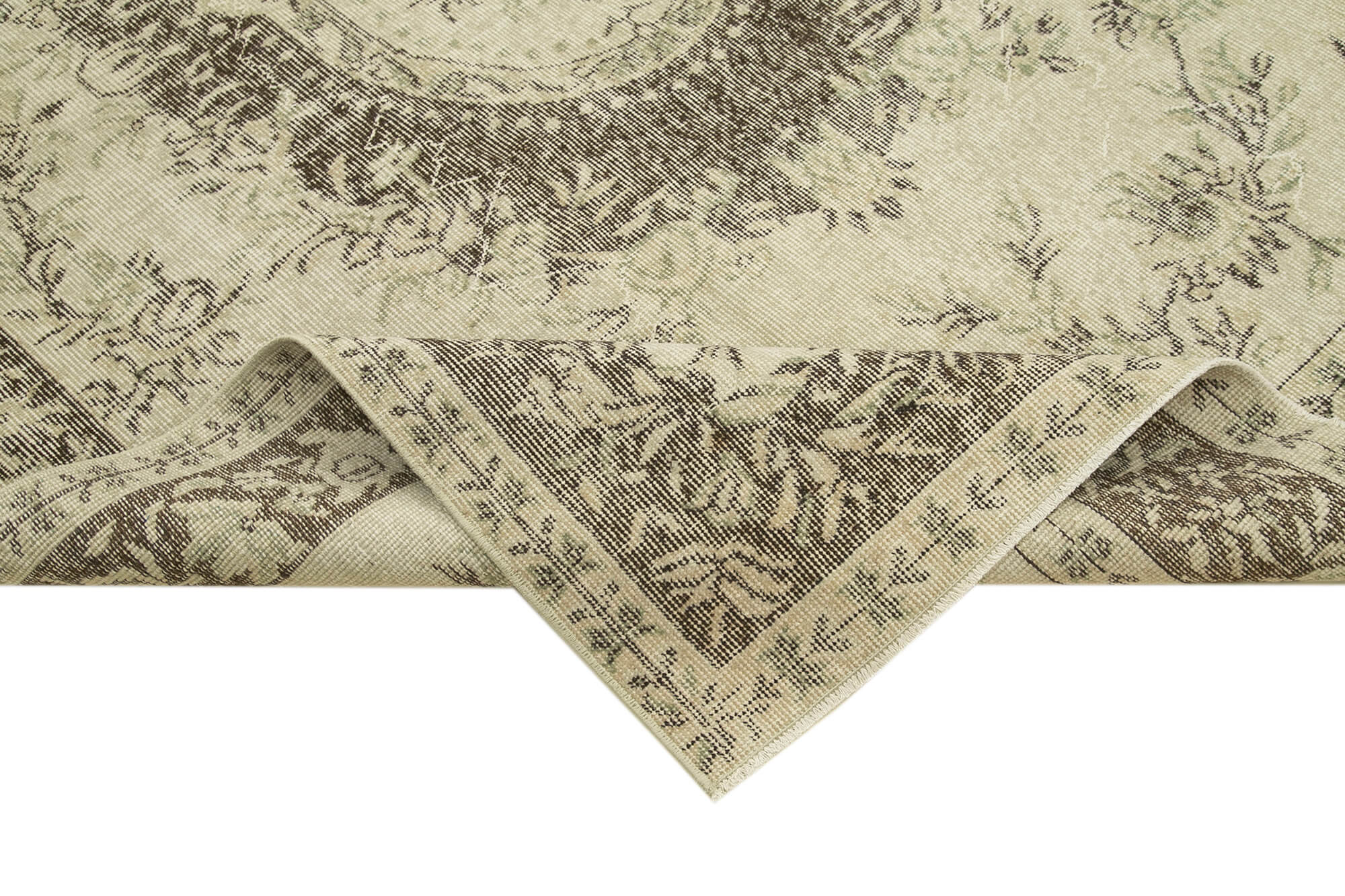 Handmade Wool Area Rug | Traditional Hand Knotted Vintage Cotton Rug – Beige