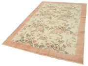 Handmade Vintage Area Rug – Beige Wool Carpet, Turkish Hand Knotted Classic Carpet 5'2''x7'9''