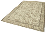 Handmade Wool Area Rug - Vintage Cotton Rug 6'4''x10'0'' Beige Classic Style
