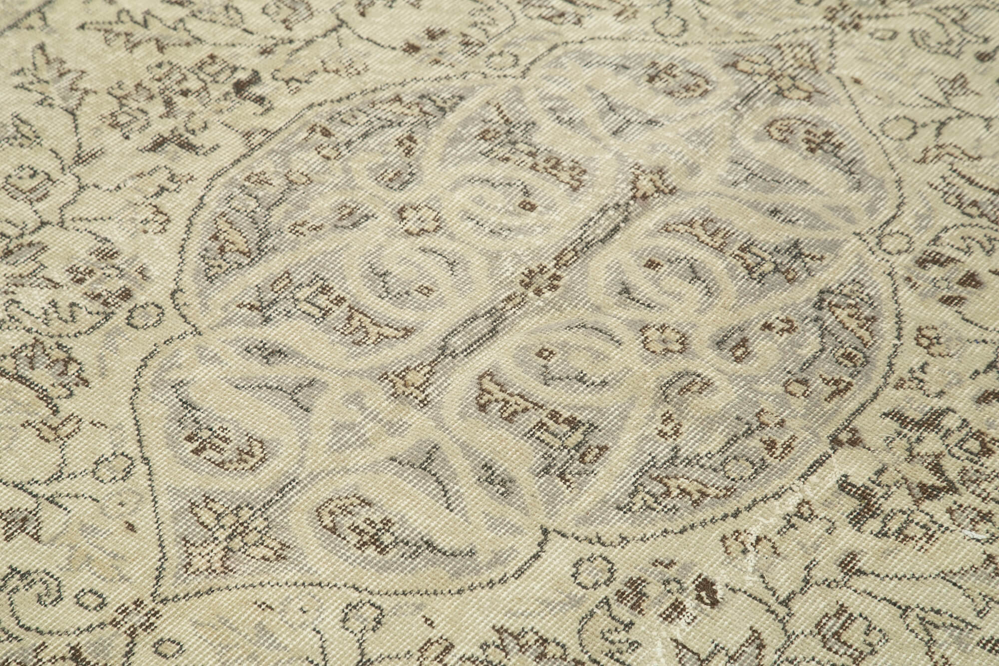 Handmade Wool Area Rug – Vintage Cotton Rug 5'7'' x 9'1'' Beige Durable Carpet